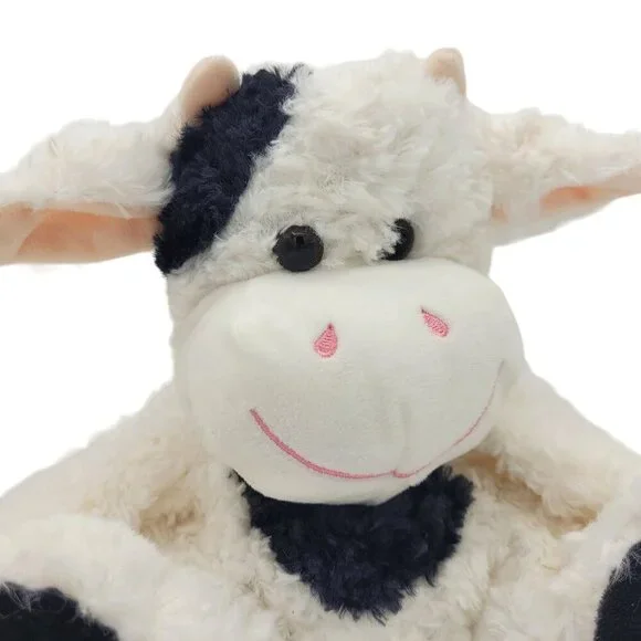 This & That Cow Hand Puppet 10" Black & White Sheepskin Plush Stuffed Toy 3+ - Picture 5 of 7